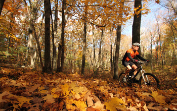 Mountain biking is part of New England's outdoor recreation; land conservation helps this sector.